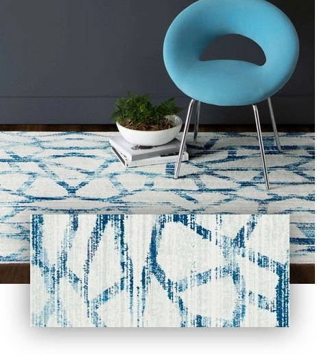 Area rug with a mod chair | Carpetland USA