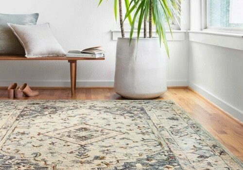 Area rug on hardwood floor | Carpetland USA