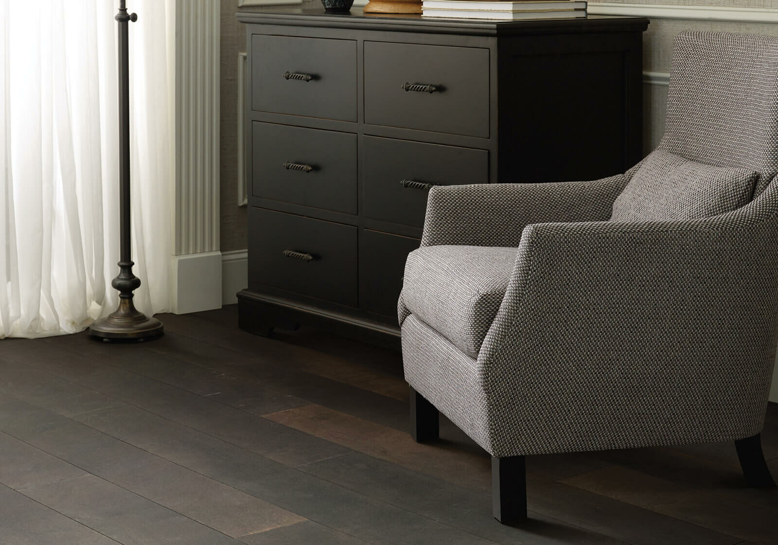 Chair on hardwood floor | Carpetland USA